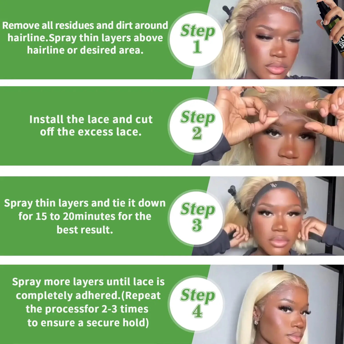 2026 New Wig Lace Glue Kit，Complete Set Glue Spray&, Wigs &Lace Glue Remover, Includes 1 Elastic Bands  for Wigs & Hair Systems