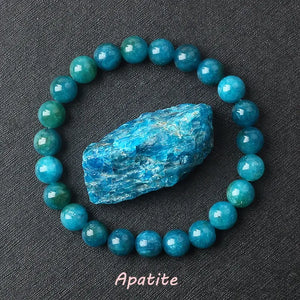 Natural Crystal Stone Bead Bracelet, Gemstone Stretch Jewelry for Women and Men
