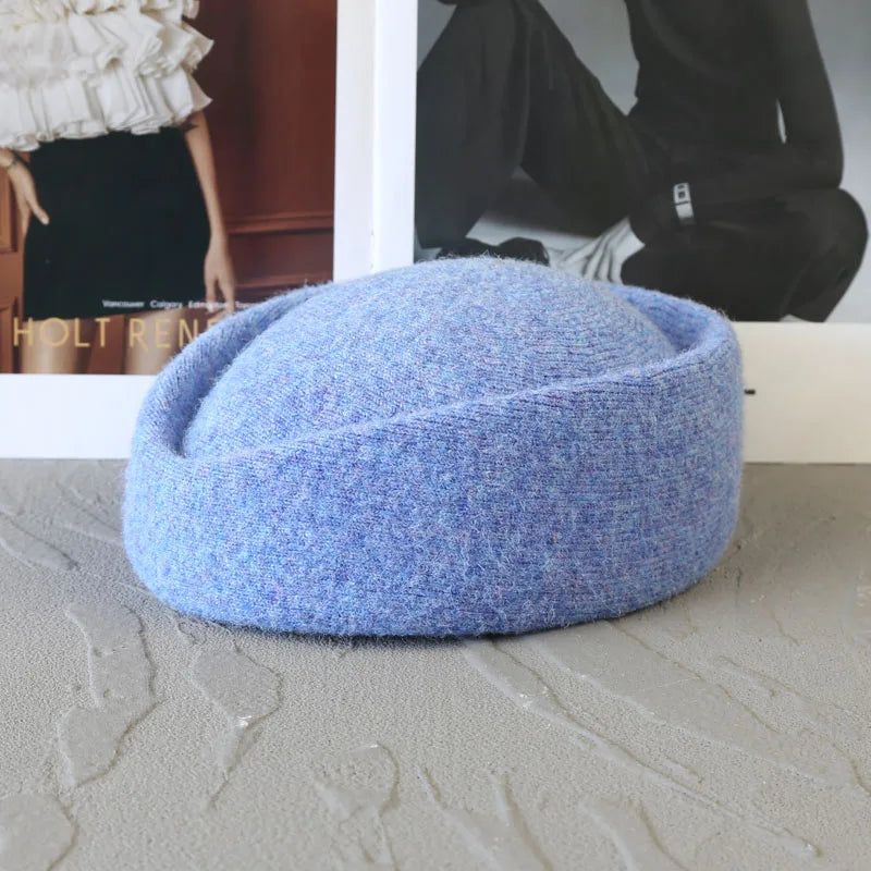 Women's warm wool blend winter beret hat in elegant style, HSF Marketplace brand