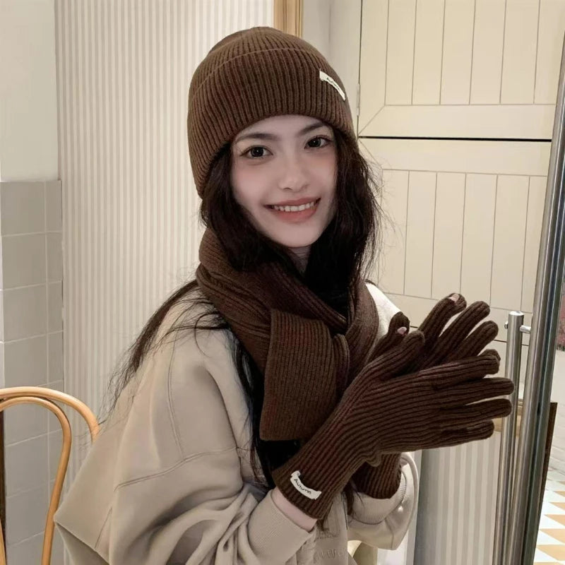 Winter knit scarf and gloves set for men and women by HSF Marketplace