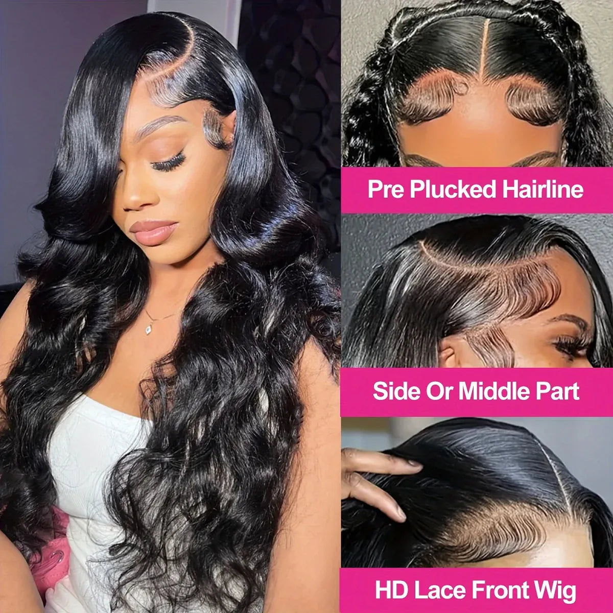 Deep Wave Wig Human Hair 13x6 HD Lace Burmese Curly Human Hair Wig Pre Plucked Lace Front Human Hair Wigs For Woman 13x6 Deep Wave Lace Front Wigs 200% Density 13X4 HD Transparent Frontal Wigs Pre-Plucked with Baby Hair Natur
