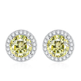 Tezzc green, blue, pink, red, and black moissanite stud earrings in 925 sterling silver for women