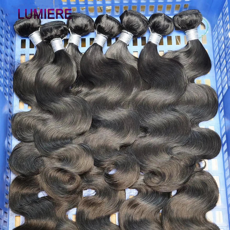 Peruvian 3/4 Bundles Human Hair With Closure Frontal HD Transparent Virgin Raw Human Hair Bundles With Closure Natural Black