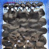 Peruvian 3/4 Bundles Human Hair With Closure Frontal HD Transparent Virgin Raw Human Hair Bundles With Closure Natural Black
