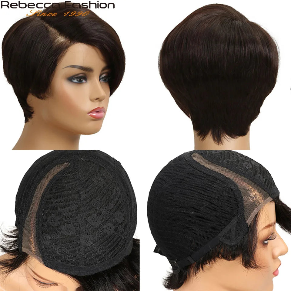 Straight bob lace front wig with C part, human hair, Brazilian Remy, glueless daily wig, for women, by HSF Marketplace