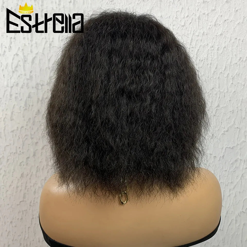 Kinky straight Human Hair Lace Frontal Wig Brazilian Side Part Lace Front Human Hair Wigs For Women Human Hair Natural Color