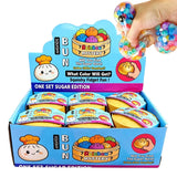 Rainbow Dumpling Squishy with Bead Sensory Squeeze Toy for Stress Relief with Bamboo Steamer Funny Gift