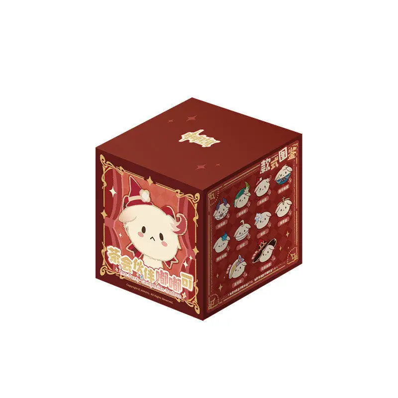 Genshin Impact Dodoco plush keychain blind box by miHoYo, featuring Klee-themed tea party collectible design
