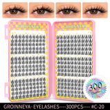 HSF Marketplace natural eyelash clusters, 320-piece volume mixed tray false eyelashes