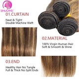 Brazilian P4/27 Highlight Bundles With Closure 4x4 Transparent Lace Closure With Straight Bundles 3/4 Human Hair