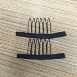 50pieces Black Steel Polyester Durable Wig Combs with Polyester cloth For Hair Pieces Wig Accessories Tools