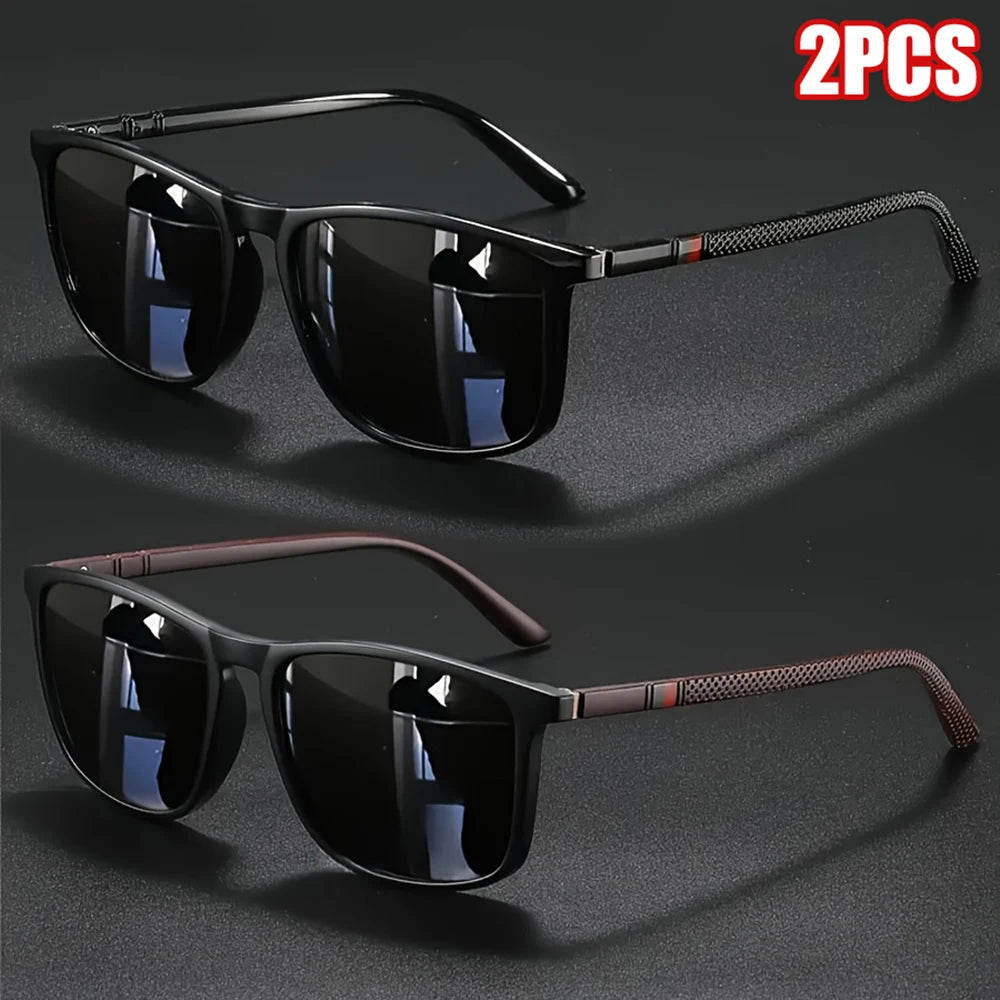 Luxury square vintage polarized cycling sunglasses with UV400 protection for men and women, suitable for travel, driving, and fishing.