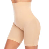 Women's high-waisted tummy control shapewear shorts with thigh slimming design by HSF Marketplace