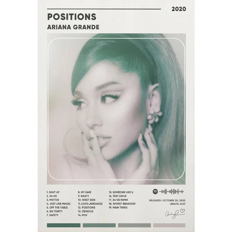 Ariana Grande canvas print featuring Thank U, Next and Positions poster artwork by HSF Marketplace