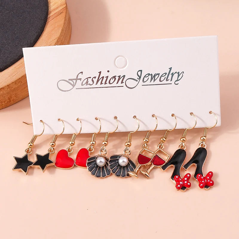 Cute donut resin dangle earring set, 10-piece colorful jewelry collection by HSF Marketplace