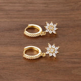 Stainless steel star dangle earrings with sparkling zircon accents by HSF Marketplace