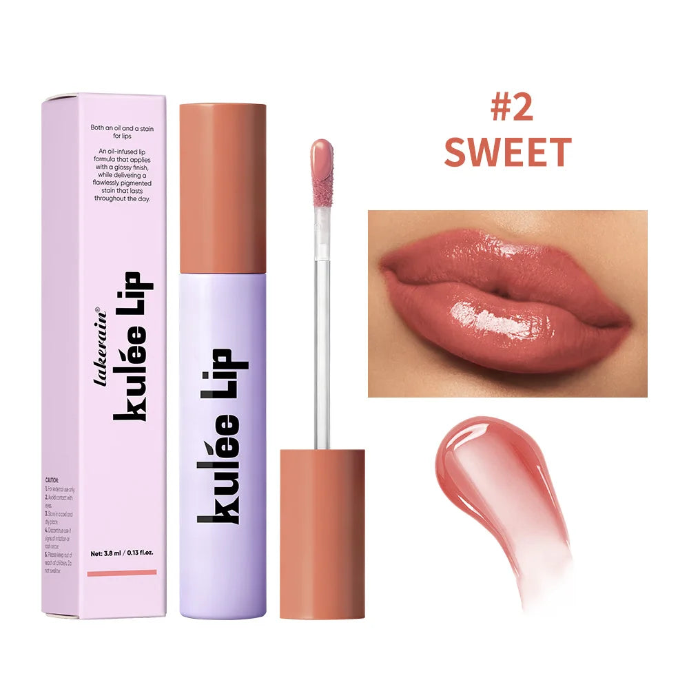 HSF Marketplace Kulfée Staining Lip Oil Gloss with deep hydration, moisturizing, non-sticky, waterproof lip makeup in a sleek tube