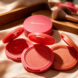 HSF Marketplace matte lipstick and powder blusher set, natural makeup look with moisturizing, non-stick, portable beauty products.