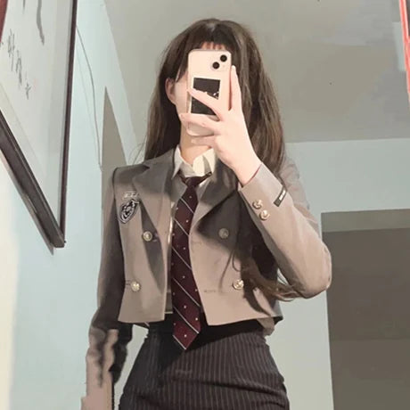 Korean style women's two-piece set for fall commute, K-culture fashion by HSF Marketplace