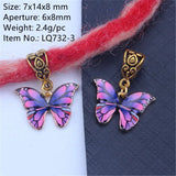 5pcs/bag Hair Braid Bead Butterfly Dreadlock Beads Ring Braiding Hair Sparkly Hair Styling Tool Bohemian Braid Hairs Accessories