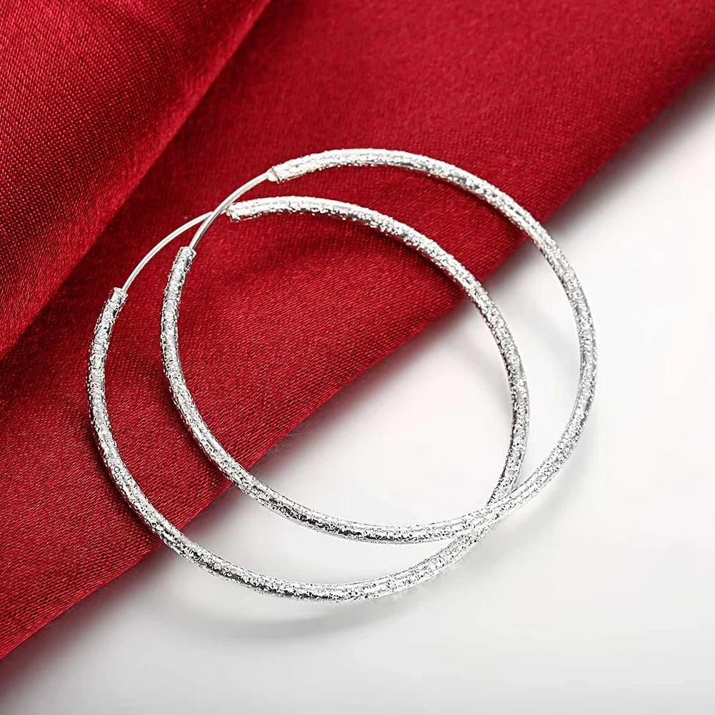 925 sterling silver hoop earrings for women, trendy elegant jewelry by HSF Marketplace