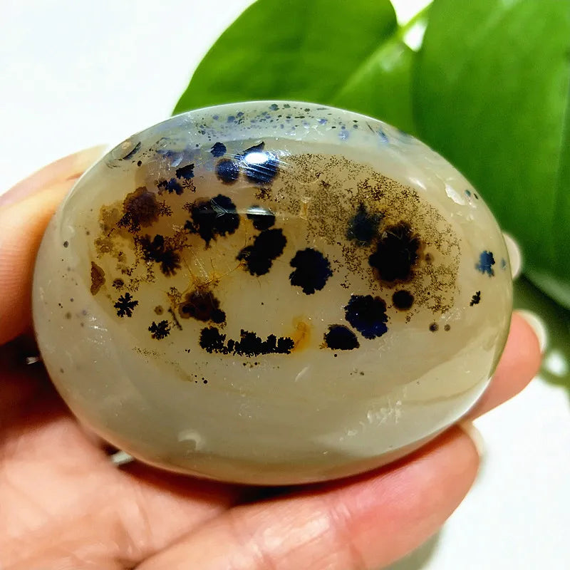 Natural Stone Waterplant Plant Small Tree Agate Palm Stone Meditation Spiritual Yoga Cure Feng Shui Crystal Room Ornament