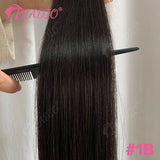 Straight Brazilian Remy human hair wrap-around ponytail extension with clip-in attachment, 12–28 inches