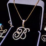 Personalized cursive initial pendant necklace for women, delicate jewelry design by HSF Marketplace