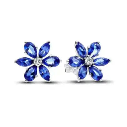 925 sterling silver herbarium cluster heart halo stud earrings for women, sparkling party and wedding jewelry