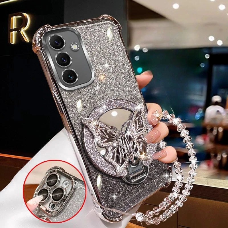 Butterfly mirror crystal bracelet case for Samsung Galaxy A Series by HSF Marketplace