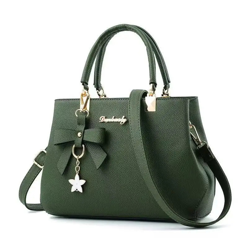 Korean trendy autumn and winter bow shoulder bag by HSF Marketplace, large portable messenger purse for women.