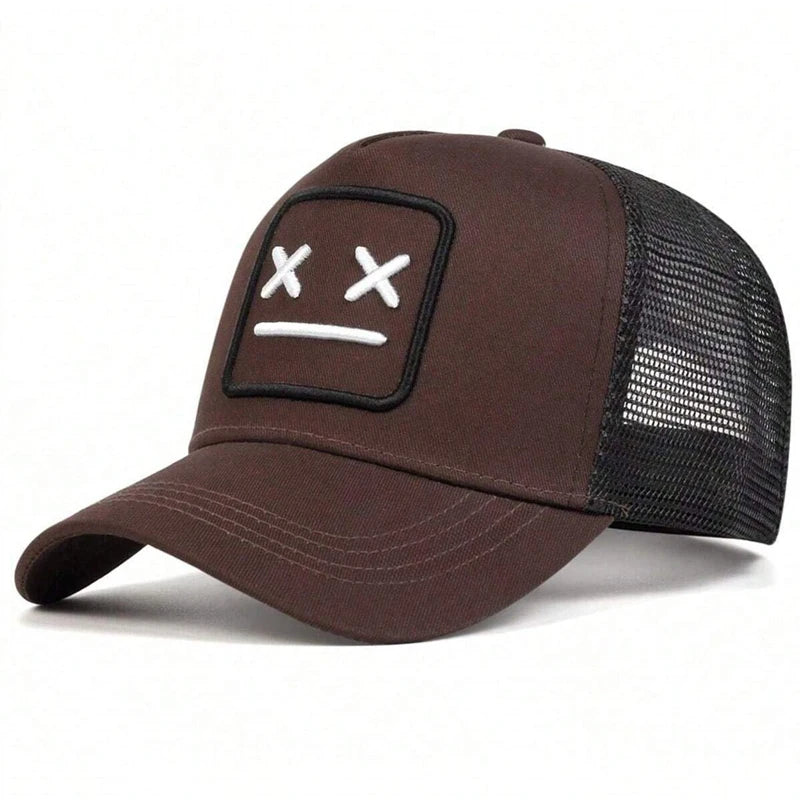 Unisex crying face embroidery baseball cap, black women's hat for summer style by HSF Marketplace