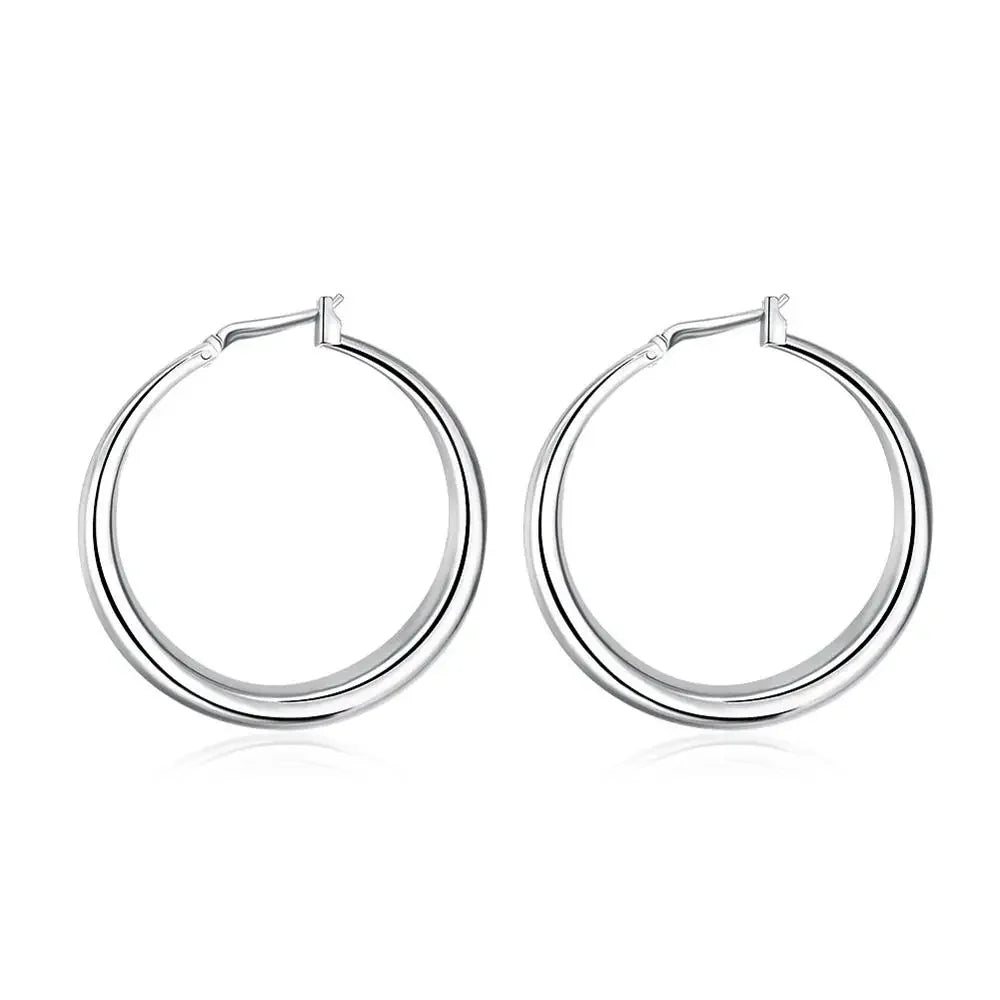 925 sterling silver 33mm big circle round hoop earrings for women, HSF Marketplace jewelry