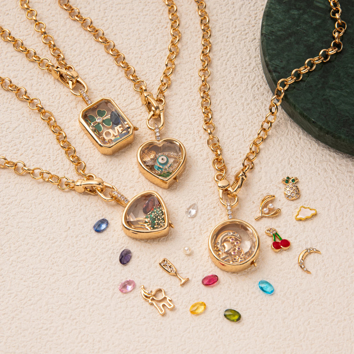 Vintage HSF Marketplace openable DIY pendant with hollow design for women, jewelry accessory