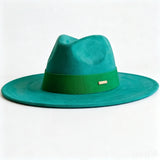 Women's HSF Marketplace suede wide-brim fedora hat in autumn winter felt style for church wear