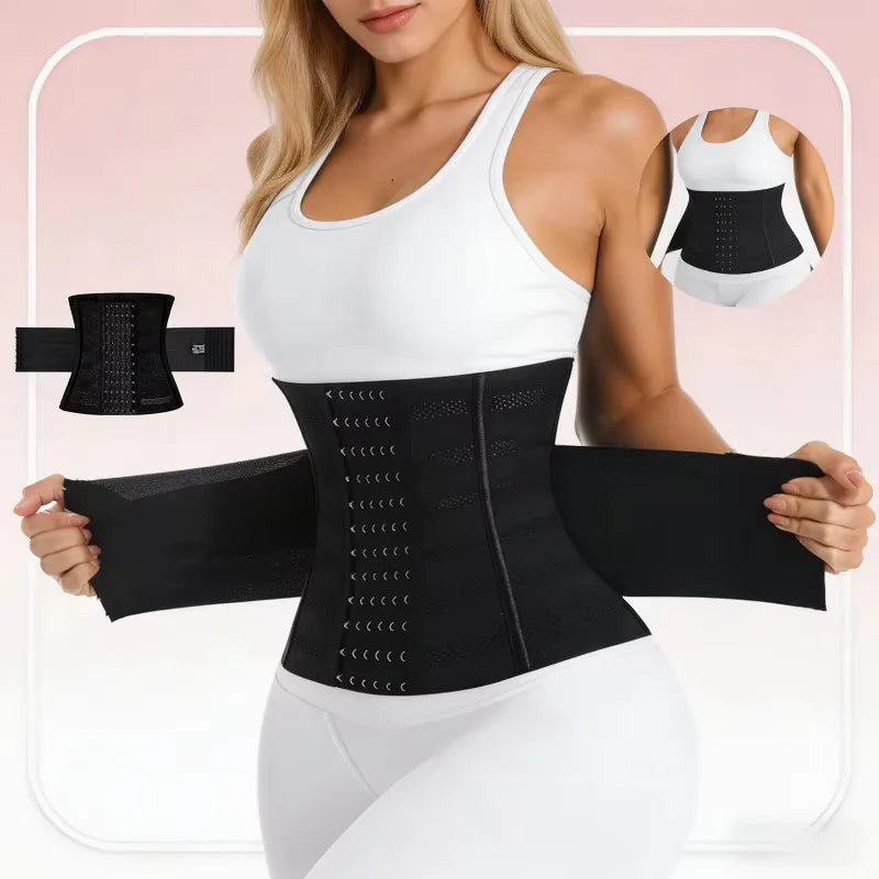 Women's waist trainer corset shapewear girdle with double tummy control and flat belly support by HSF Marketplace