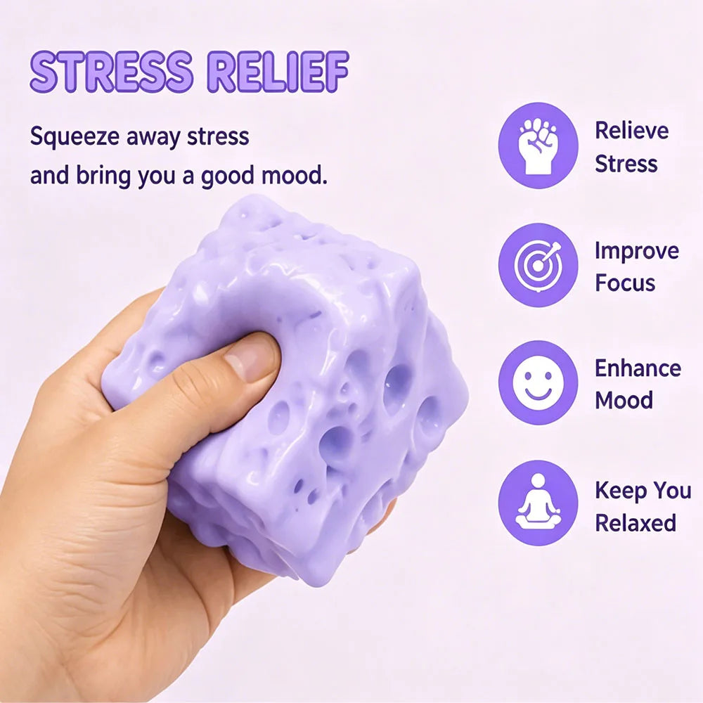 Jumbo blue blueberry cheese squishy sensory toy by HSF Marketplace for stress relief and fun