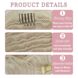 Brazilian human hair body wave drawstring ponytail wrap-around extension, 14–24 inch natural Remy hair