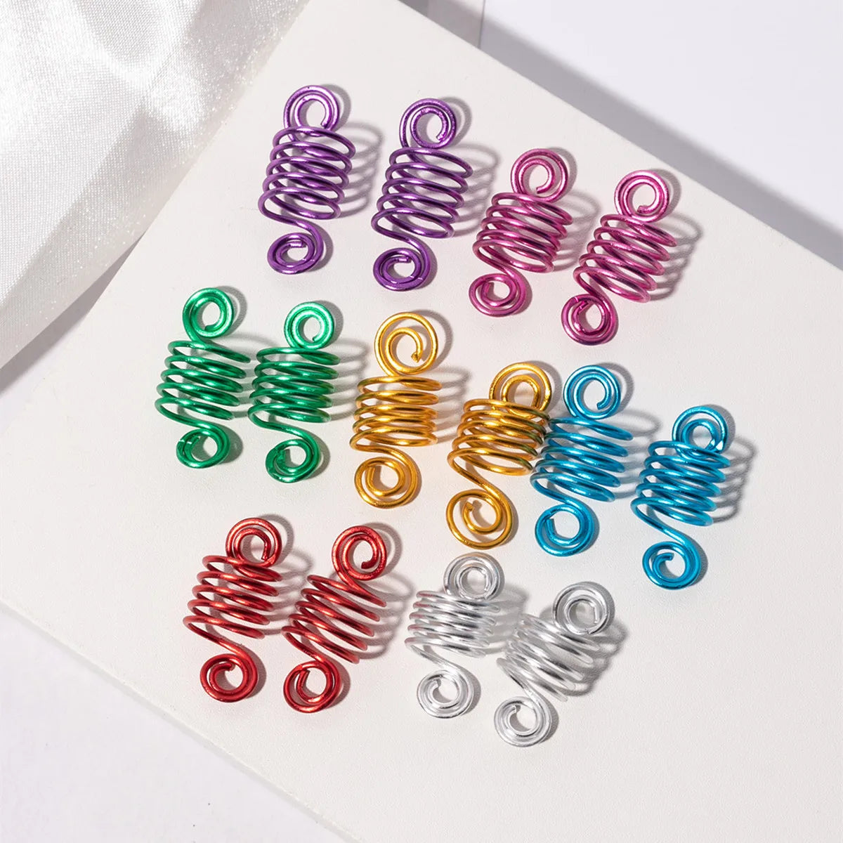 Mixed color dreadlock beads for hair braids, 50-piece hair styling set by HSF Marketplace
