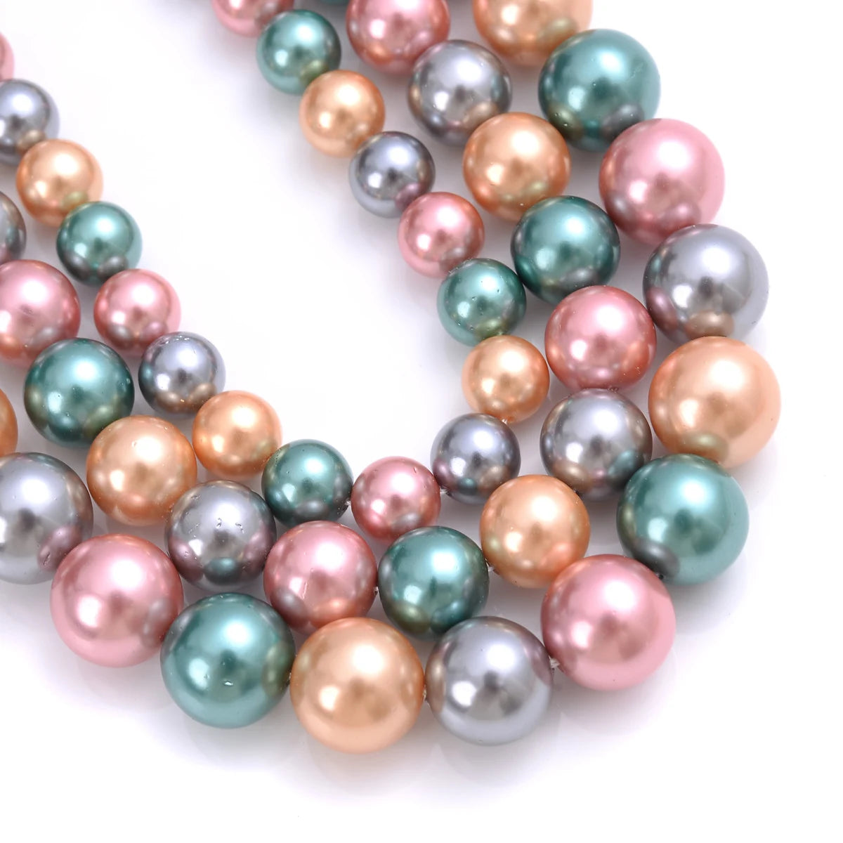 Natural freshwater shell pearl beads for jewelry making, displayed as hair styling tools by HSF Marketplace
