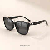 HSF Marketplace GFUIARA TR90 polarized sunglasses for women with square frames, metal ring decor, UV400 protection, anti-glare driving shades