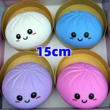 15cm Jumbo Dumpling Squishy With Steamer Realistic Bun Squishy Big Bun Cute Soft Pinch Sensory Fidget Ball Student Prize