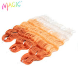 Magic 24Inch 3PCS Loose Wave Synthetic Crochet Hair Bundles Copper Red Heat Resistant Hair Extensions For Women Braiding Styling