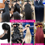 Straight Human Hair Bundles With A Closure Human Hair 24 Inch Transaprent Lace 4x4 5x5 2x6 Hd Lace Closure 3-5 Workdays Delivery