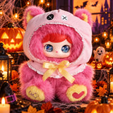 Large Halloween gothic bunny plush doll, soft fluffy kawaii collectible mystery blind box character figure