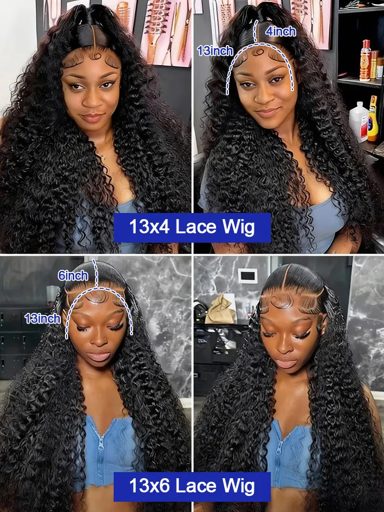 Natural Looking 300% Density Jerry Curly Human Hair Wig Pre Plucked For Black Women Luxurious 40 42 Inch Loose Deep Wave 13x6 Lace Frontal Wigs Human Hair Wet and Wavy Water Wave 13x4 Full Lace Front Human Hair Wigs Invisable