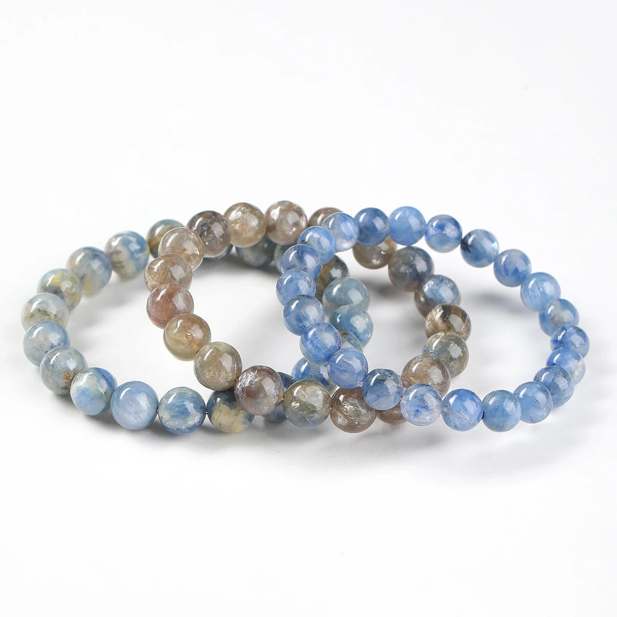 JD Natural Dragon Scale Brazilian Kyanite Bracelet Iridescent Healing Stone Beads for Women  Men Unique Chakra Jewelry Gift