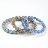 JD Natural Dragon Scale Brazilian Kyanite Bracelet Iridescent Healing Stone Beads for Women  Men Unique Chakra Jewelry Gift