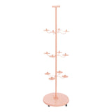 12 Arm Wig Head Display Stand with Universal Wheel Metal Wig Display Holder 360° Wig Display Tool for Hair Salon and Art Gallery
