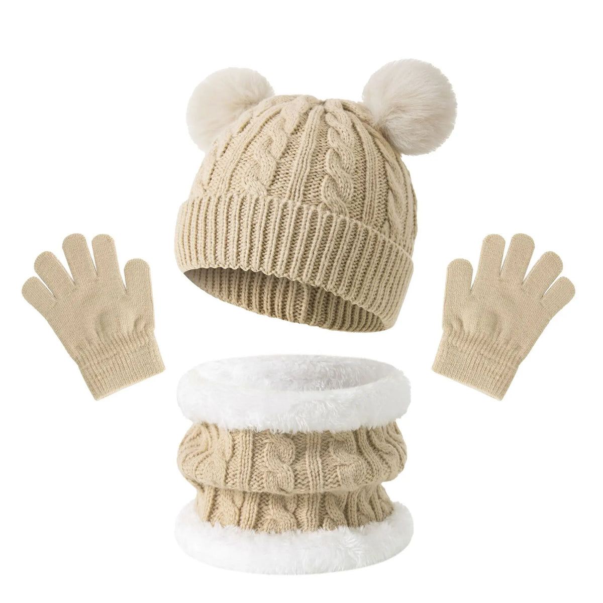 Children's thermal knit fleece winter set with hat, scarf and gloves by HSF Marketplace